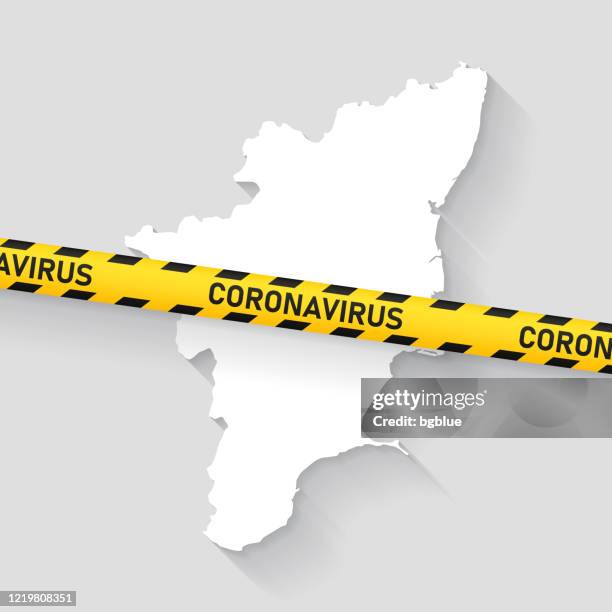 tamil nadu map with coronavirus caution tape. covid-19 outbreak - tamil nadu map stock illustrations