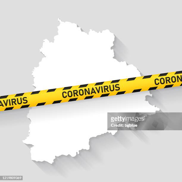 telangana map with coronavirus caution tape. covid-19 outbreak - lockdown stock illustrations