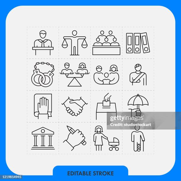 law line icons.editable stroke - employee engagement stock-grafiken, -clipart, -cartoons und -symbole