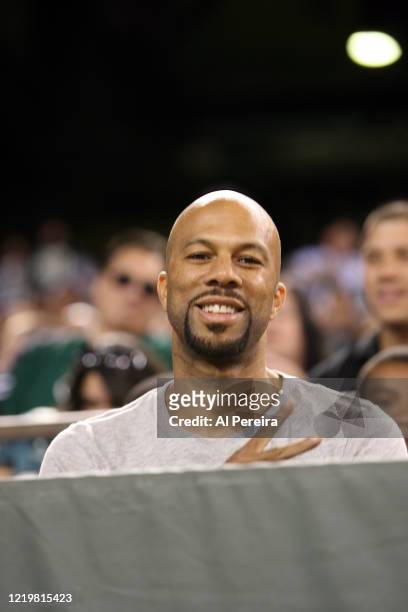 The Rapper Common attends the New York Jets vs Philadelphia Eagles game at The Meadowlands on September 3, 2009 in East Rutherford, New Jersey.
