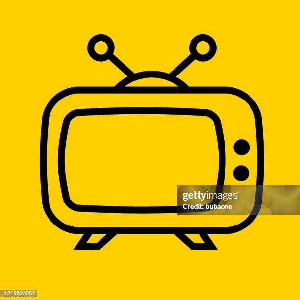 retro television set with antennas icon - multiple monitors stock illustrations