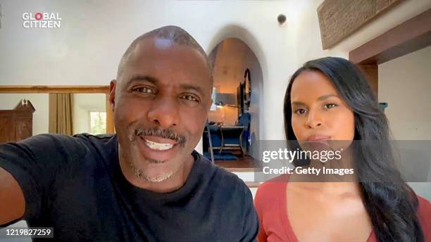 In this screengrab, Idris Elba and Sabrina Elba speak during "One World: Together At Home" presented by Global Citizen on April 2020. The global...