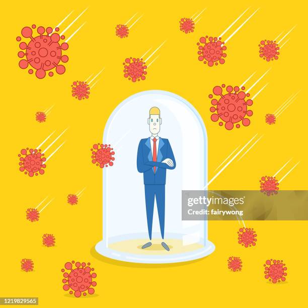 covid-19 quarantine, restriction, keep out or protection concept - inhale inside stock illustrations
