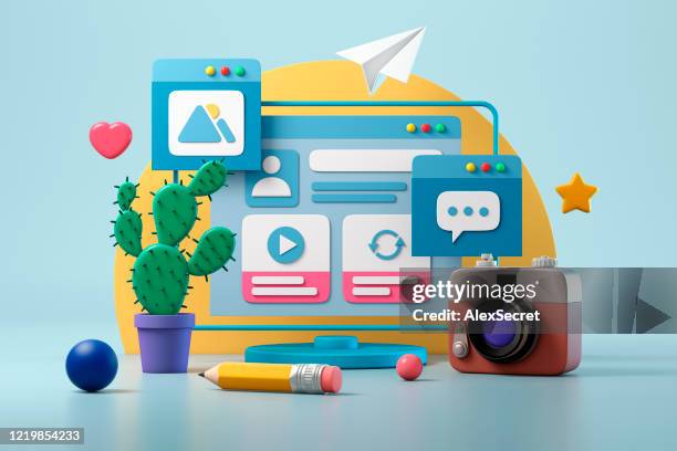 social network - social media illustration stock pictures, royalty-free photos & images