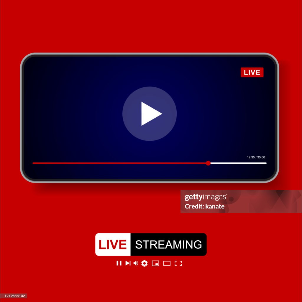 Video Player Template Design Mockup Live Stream Window Player Social ...