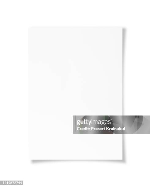 a4 white sheet of paper - vuoto foto e immagini stock