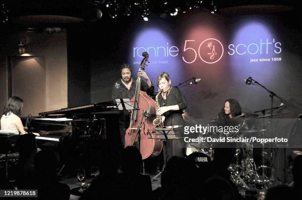 American drummer Terri Lyne Carrington performs live on stage with her quartet at Ronnie Scott's Jazz Club in Soho, London on 22nd January 2010.