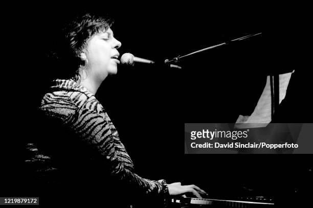 English singer and pianist Liane Carroll performs live on stage at Ronnie Scott's Jazz Club in Soho, London on 6th December 2004.