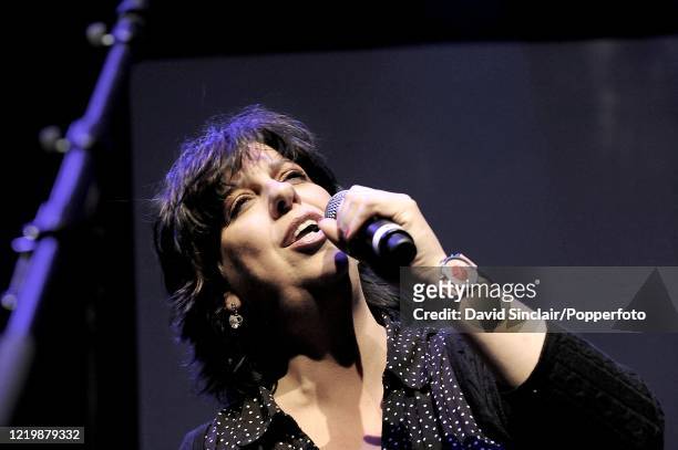 English singer and pianist Liane Carroll performs live on stage at The Barbican in London on 15th November 2008.