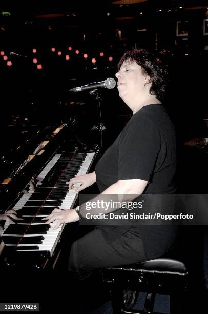 English singer and pianist Liane Carroll performs live on stage at Ronnie Scott's Jazz Club in Soho, London on 28th January 2008.