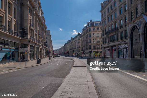 Deserted Regent Street during the pandemic lockdown.