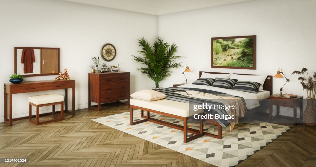 Acogedor dormitorio principal escandinavo