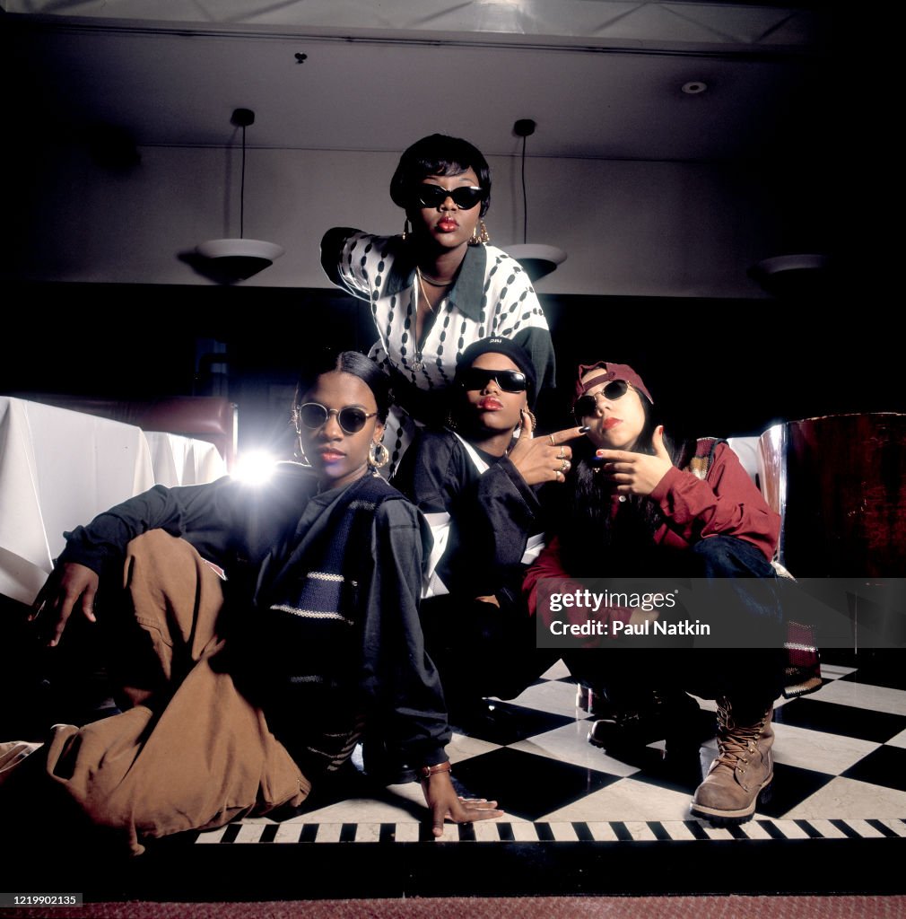 Portrait of the members of American Hip-Hop and R&B group Xscape as ...