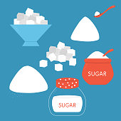 Sugar vector cartoon set.