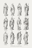Twelve Apostles, Monument of St. Sebaldus, Nuremberg, woodcuts, published 1893