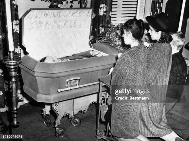 Photo shows the body of Alcatraz prison guard William Miller. He was murdered while concealing a key to a cell block door to prevent Alcatraz...