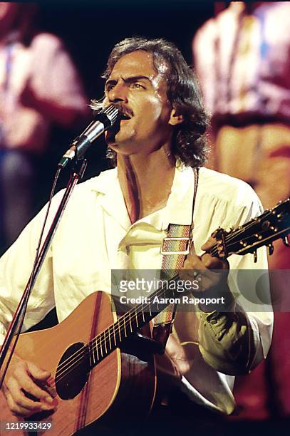 June 1981: Musical legend James Taylor performs in Los Angeles, California.
