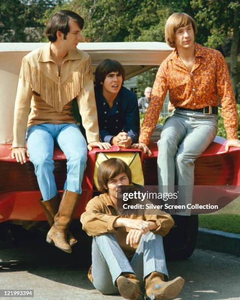 The Monkees , US pop group, pose for a group portrait, circa 1968.