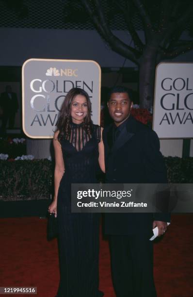 American singer, songwriter and record producer Kenneth "Babyface" Edmonds and American businesswoman and television producer Tracey Edmonds at the...