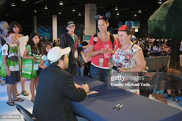 Popular character Special Agent Oso and the voice of Oso, Sean Astin from Disney Junior's "Special Agent Oso," meets fans at Disney's D23 Expo, the...