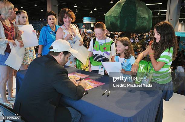 Popular character Special Agent Oso and the voice of Oso, Sean Astin from Disney Junior's "Special Agent Oso," meets fans at Disney's D23 Expo, the...