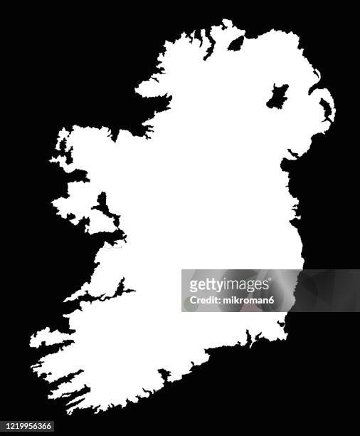 shape of the ireland island - ireland map stock pictures, royalty-free photos & images