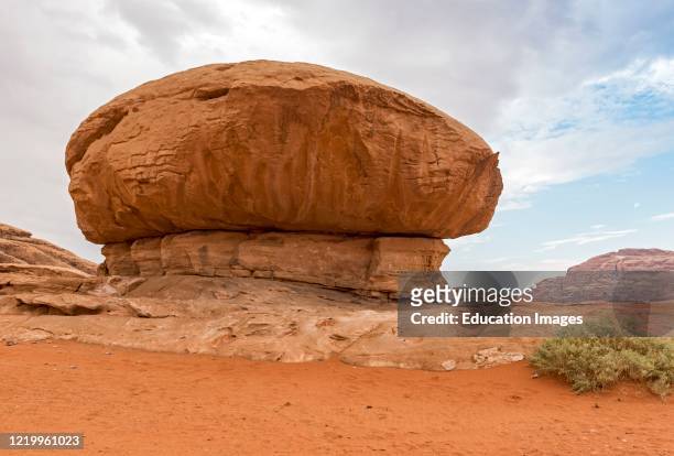 Mushroom Rock Formation, Wadi Rum Desert, Jordan.