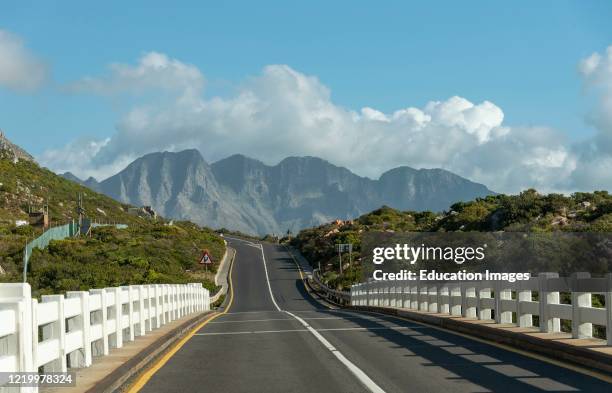 Steenbras, near Gordons Bay, Western cape, South Africa, Clarence Drive a picturesque drive over Steenbras Bridge on the R44 highway towards...
