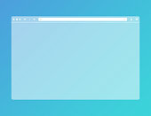Transparent web browser mockup in modern flat design. Computer blank template frame. Isolated design. Vector EPS 10