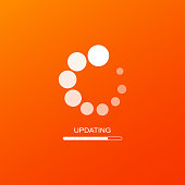 Update icon or software update. Downloading data concept simple design on isolated background. Eps 10 vector
