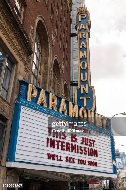 seattle covid-19 - paramount theater seattle stock pictures, royalty-free photos & images