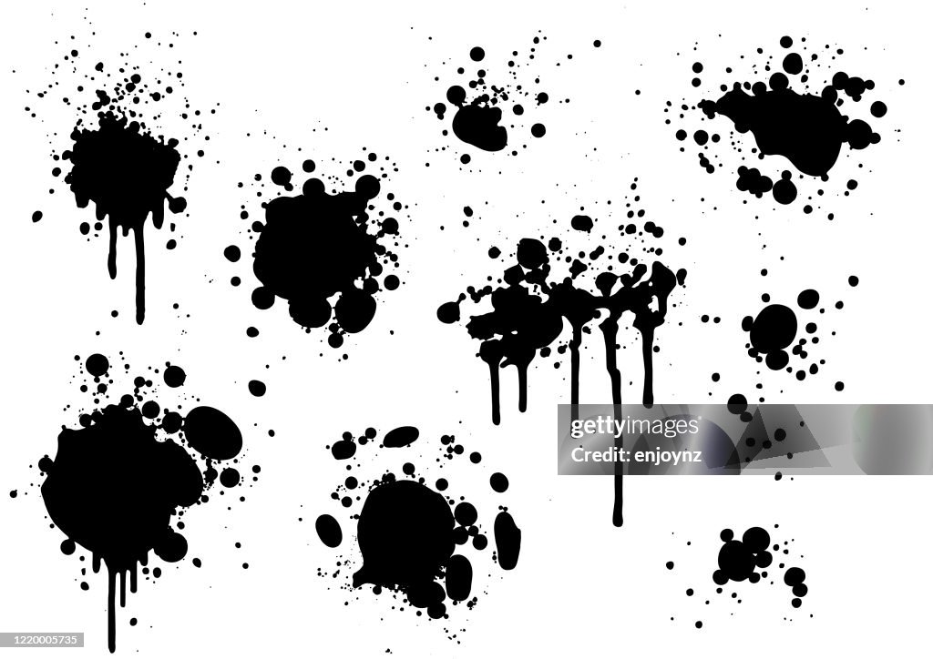 Schwarze Farbspritzer