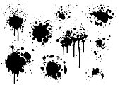 Black paint splatters