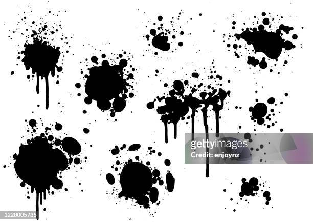 black paint splatters - graffiti stock illustrations