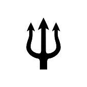 Trident icon, logo isolated on white background