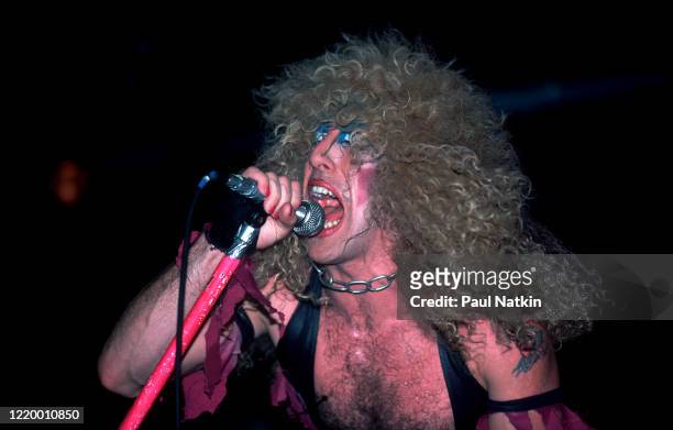 American Heavy Metal singer Dee Snider, of the group Twisted Sister, performs onstage at the Magic Stick, Detroit, Michigan, October 19, 1983.