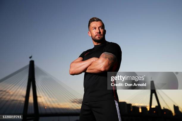 Dancer, instructor and musical theatre performer Heath Keating poses on the shoreline at Blackwattle Bay on April 21, 2020 in Sydney, Australia. With...