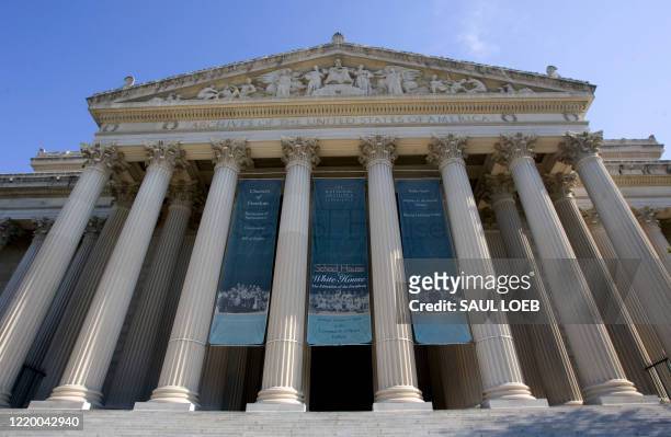 The US National Archives building is shown in Washington, DC, 21 July 2007. The building's main rotunda allows visitors to view key documents in...