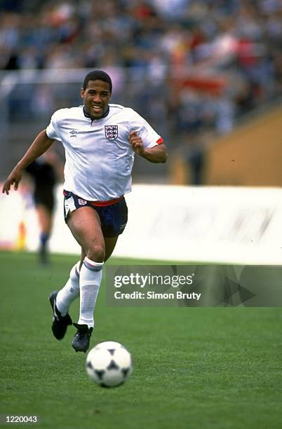 John Barnes of England in action during the World Cup qualifying match against Switzerland played in Switzerland. \ Mandatory Credit: Simon...