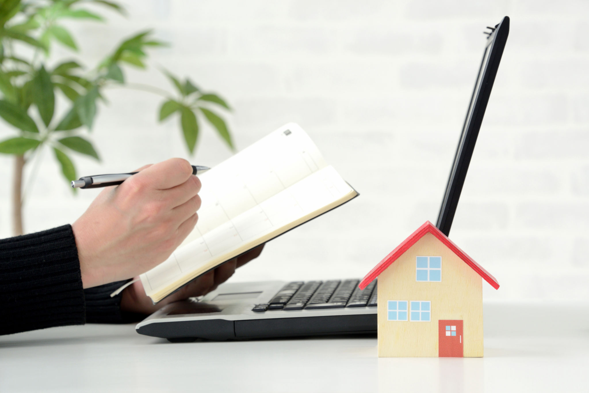 Man teleworking in living room Man teleworking in living room