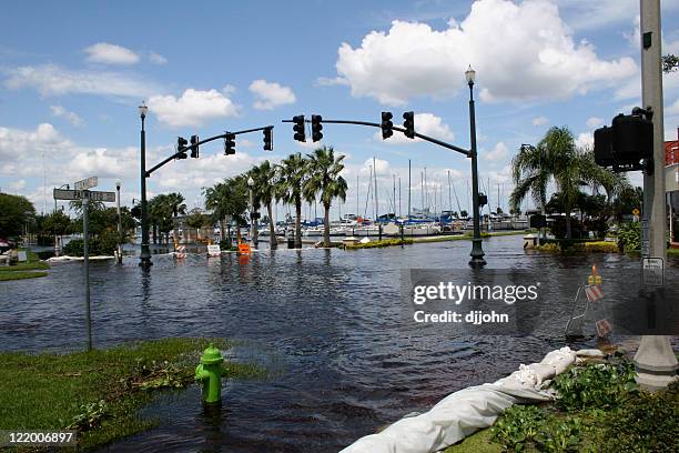 flood waters - florida marina stock pictures, royalty-free photos & images