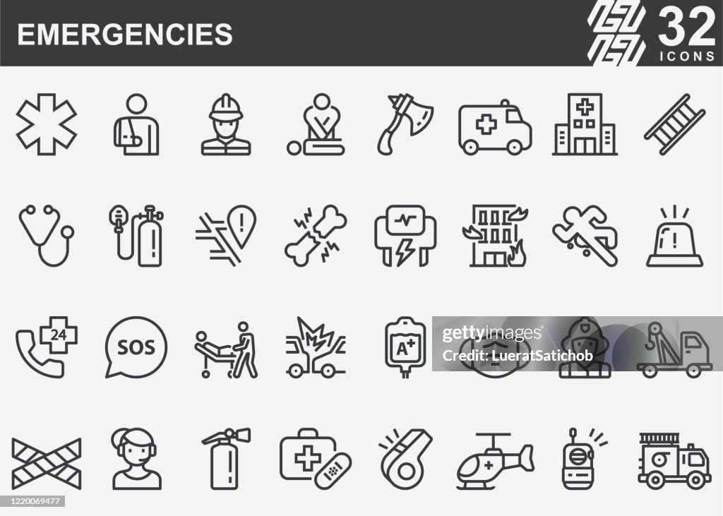 Icônes de ligne d’urgence