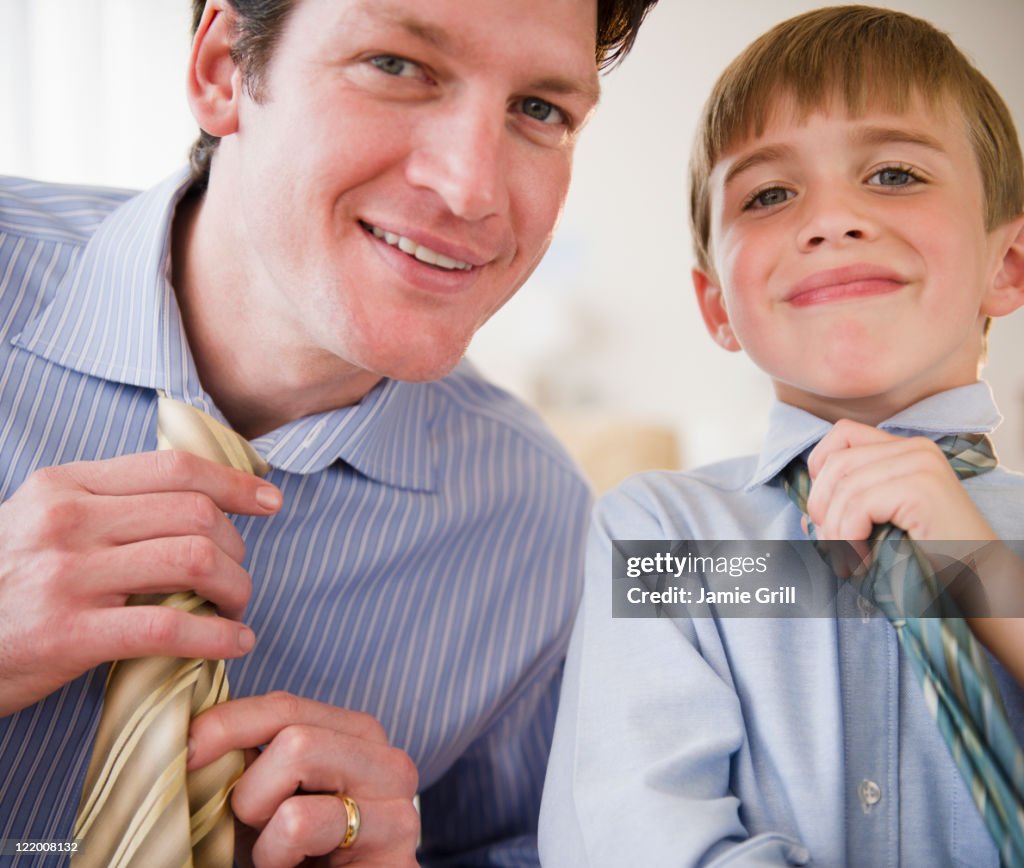 Father and son tightening ties together