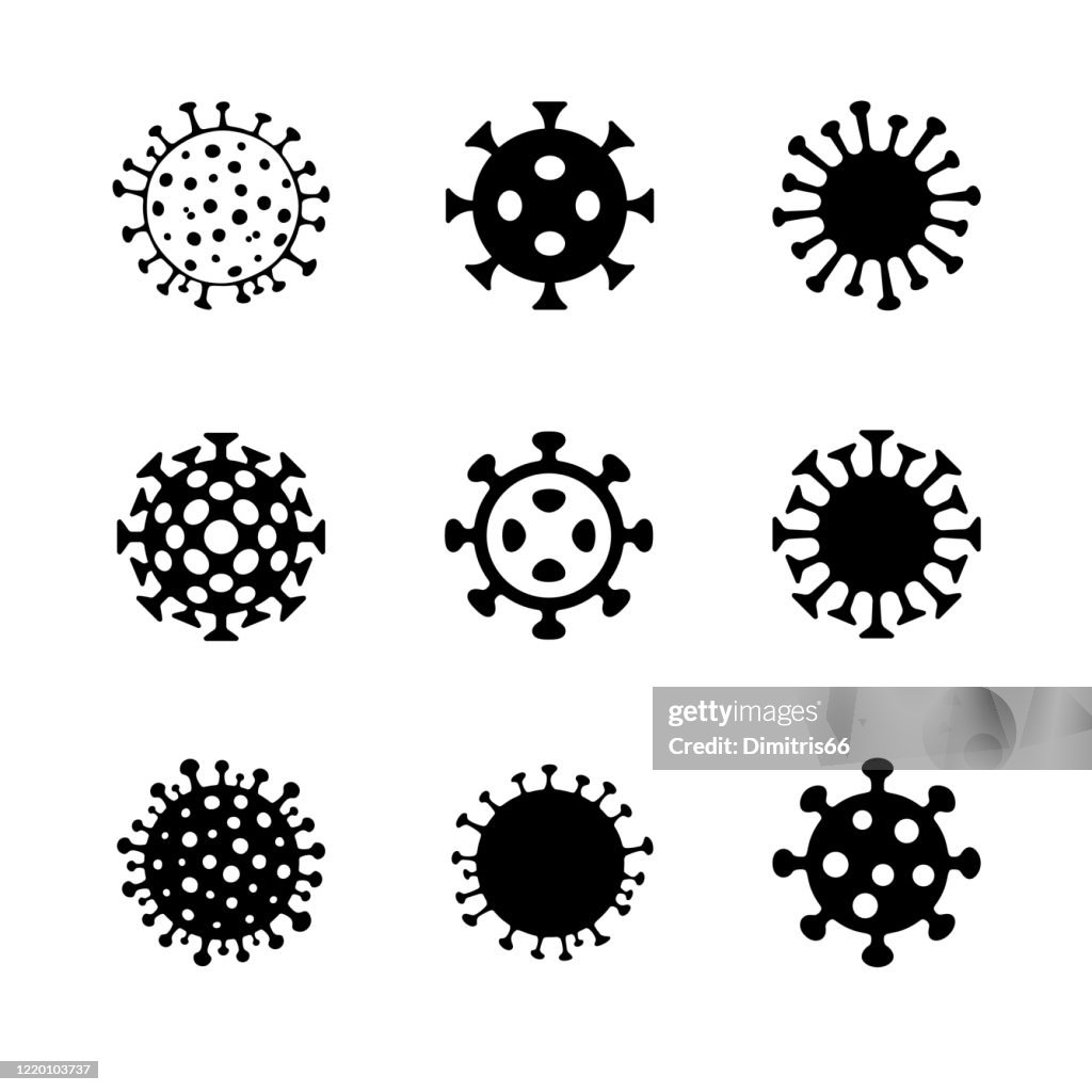 Coronavirus-Vektorsymbol-Set