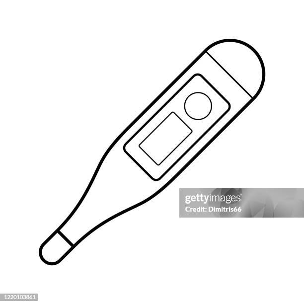 illustrations, cliparts, dessins animés et icônes de icône médicale de thermomètre - thermomètre à affichage digital