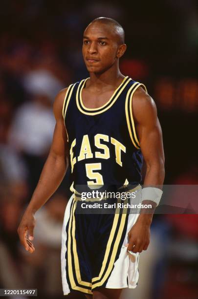 Eric Palmer, Guard for the East Tennessee State University Buccaneers during the NCAA Big 8 college basketball game against the University of Kansas...