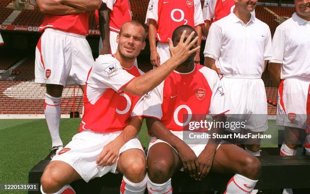 Freddie Ljungberg and Lauren during the Arsenal 1st team photocall on August 12, 2003 in London, England.