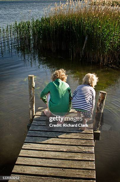 two young boys fishing - clark bros stock pictures, royalty-free photos & images