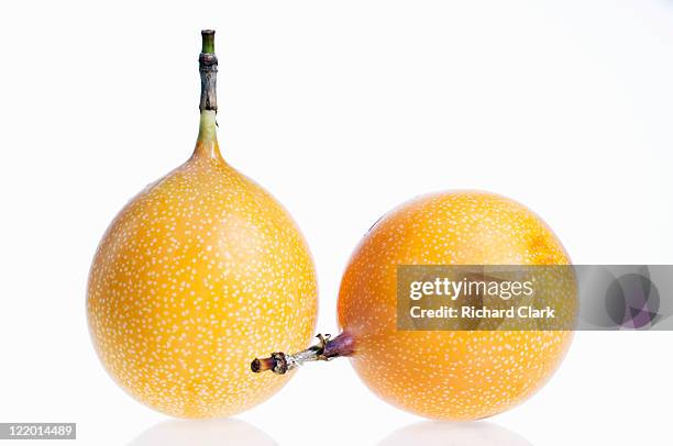 passion fruit against white background - passion fruit imagens e fotografias de stock