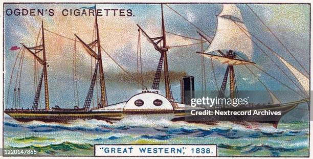 Vintage illustrated collectible tobacco card from the Records of the World published in 1908 by Ogden's Cigarettes, a branch of the British Imperial...
